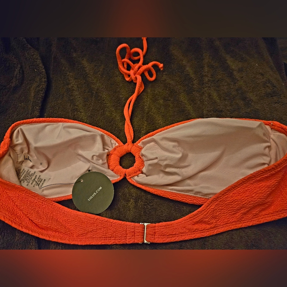 Lulus Coral and Floral Bikini Set Size XL - Picture 4 of 5